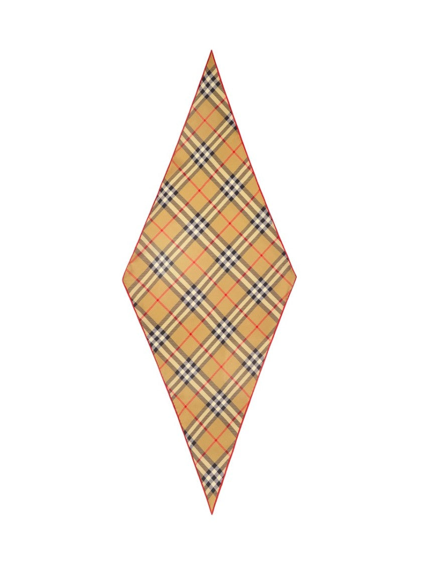Burberry Beige Check Silk Border Scarf