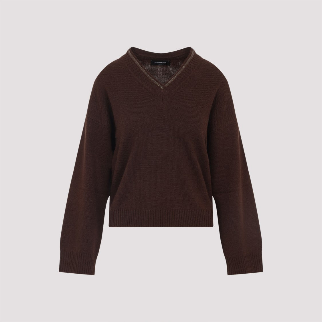 Fabiana Filippi Cashmere-Wool Blend V-Neck Sweater