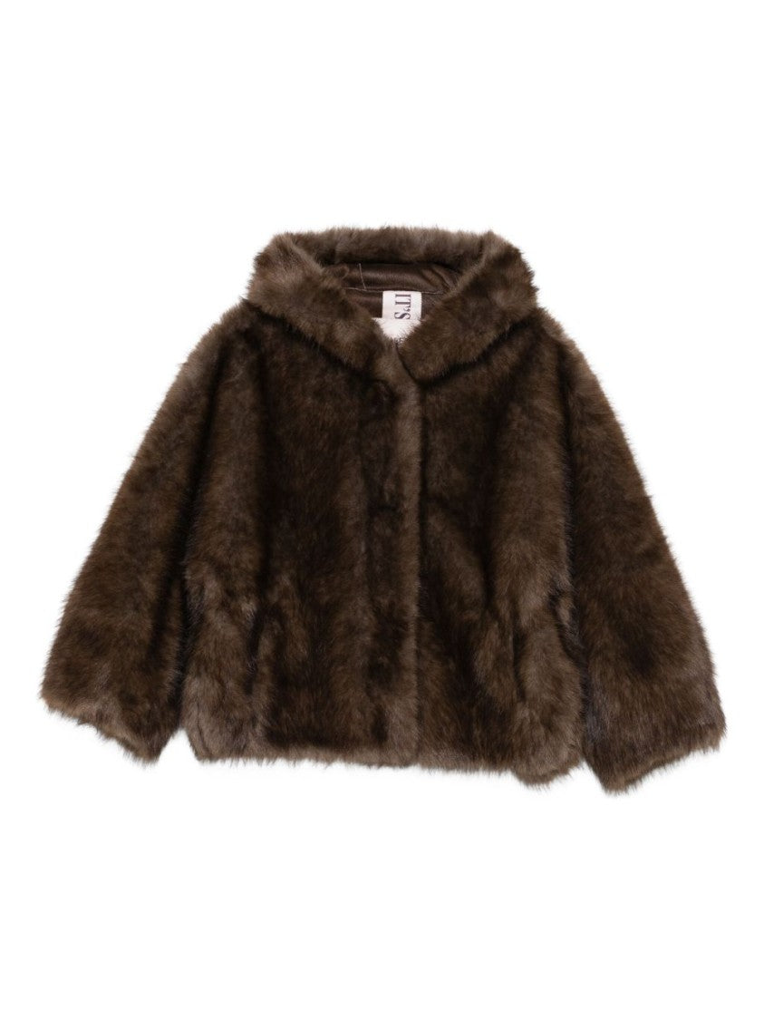 Valentini 1972 Plush Hooded Coat With Concealed Closure