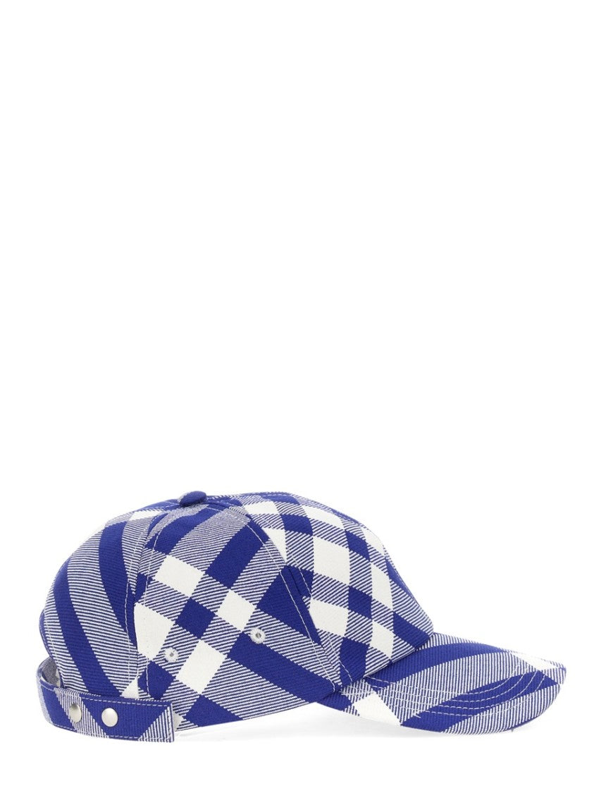 Burberry Tartan Pattern Baseball Cap With Structured Crown