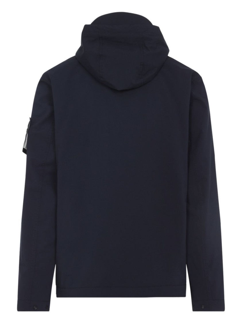 Stone Island Hooded Jacket In Recycled Stretch Canvas With Padded Design