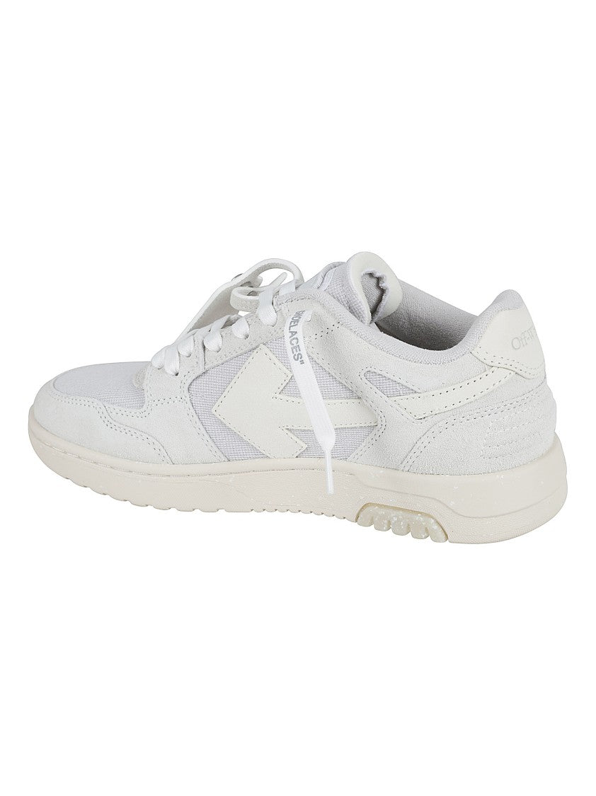 Off-White Light Grey Sneakers With Textured Upper