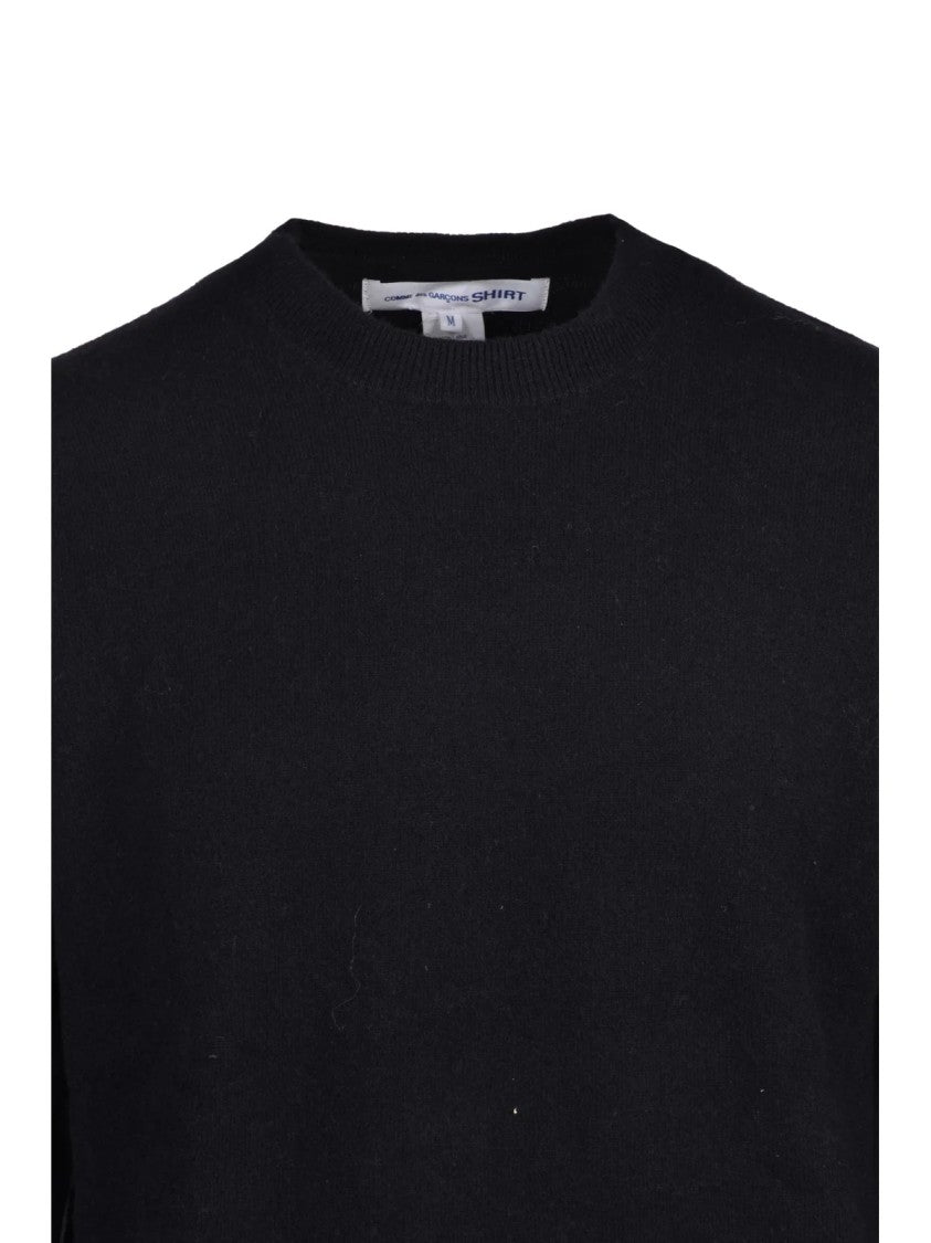 Comme Des Garçons Crew Neck Pullover In 100% Wool With Minimalist Design