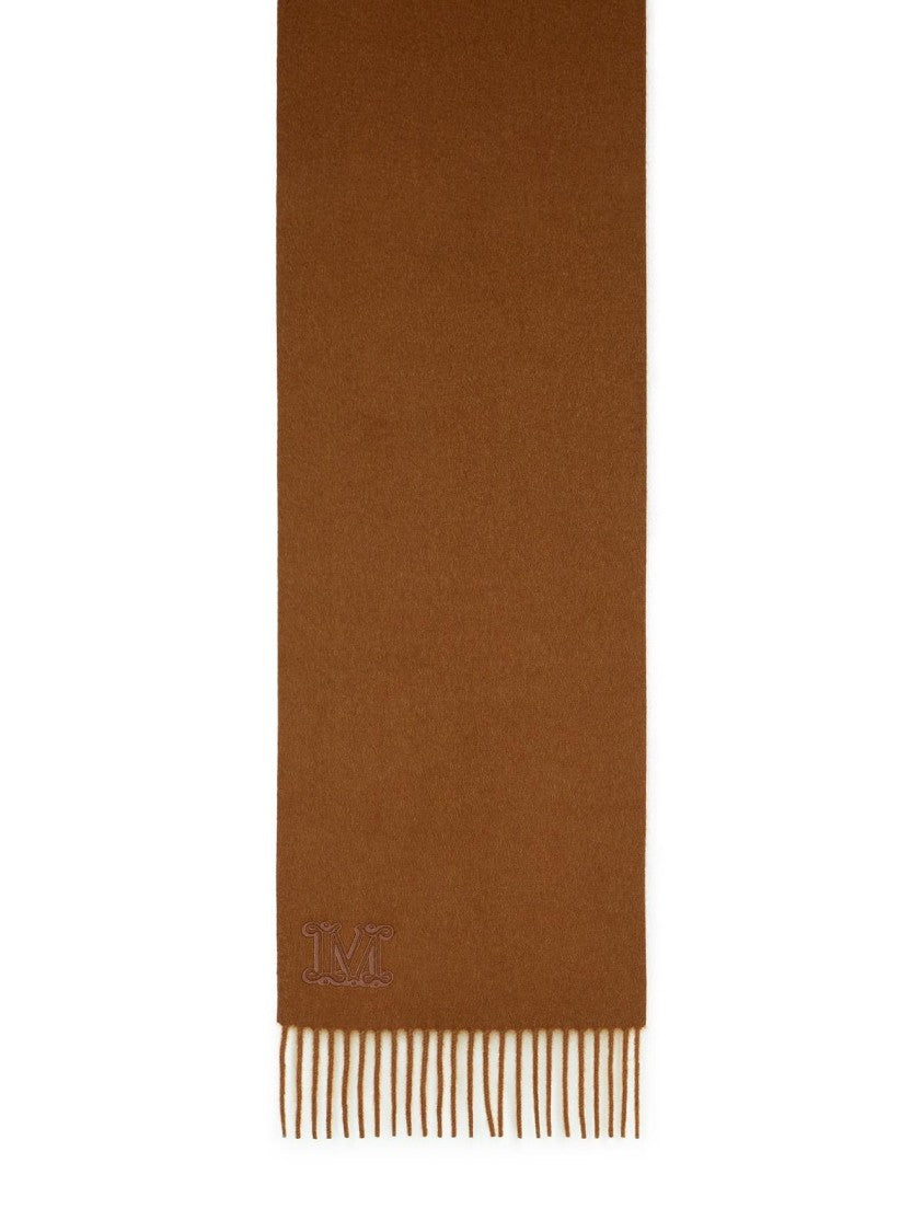 Max Mara 'Wsdalia' Cashmere Stole With Brown 'Monogram' Embroidery