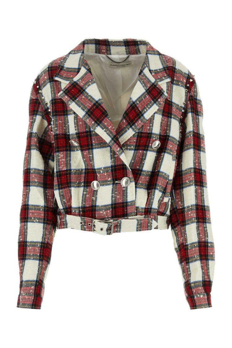 Alessandra Rich Embroidered Tweed Blazer