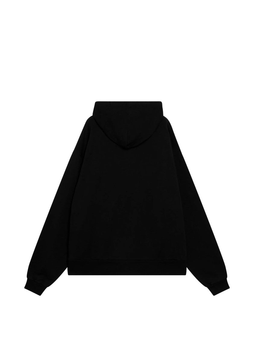 Balenciaga Relaxed Fit Black Oversized Zip-Up Hoodie With Bold Graphic Print