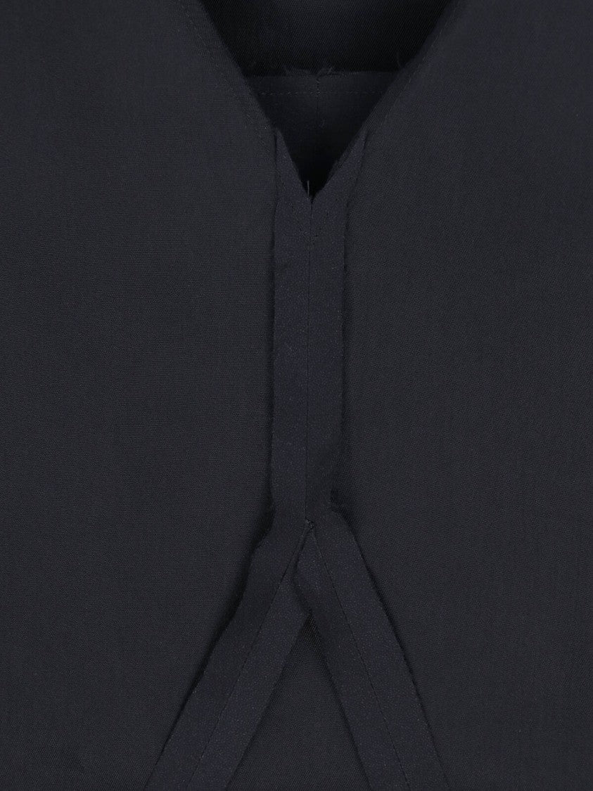 Mm6 By Maison Margiela Black Geometric Raw-Cut Midi Dress
