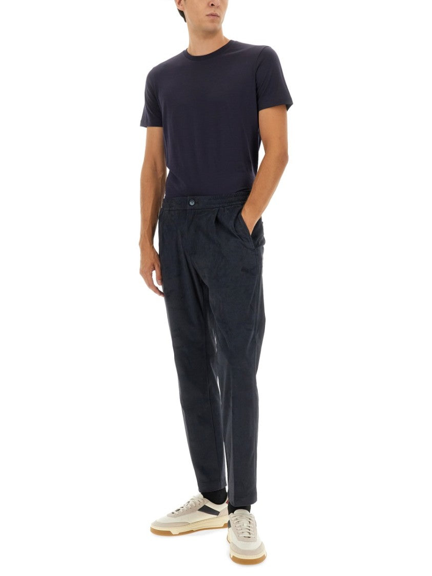 Herno Blue Wool T-Shirt With Fitted Silhouette