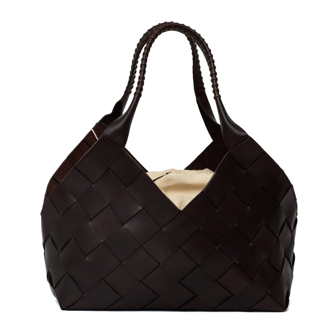 Dragon Diffusion Castello Handwoven Diagonal Leather Tote Bag