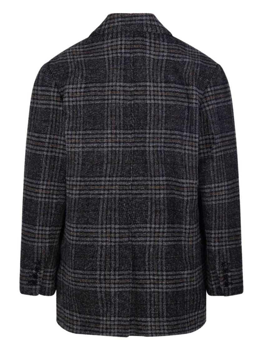 Isabel Marant Étoile Tailored Plaid Blazer With Single Button Closure