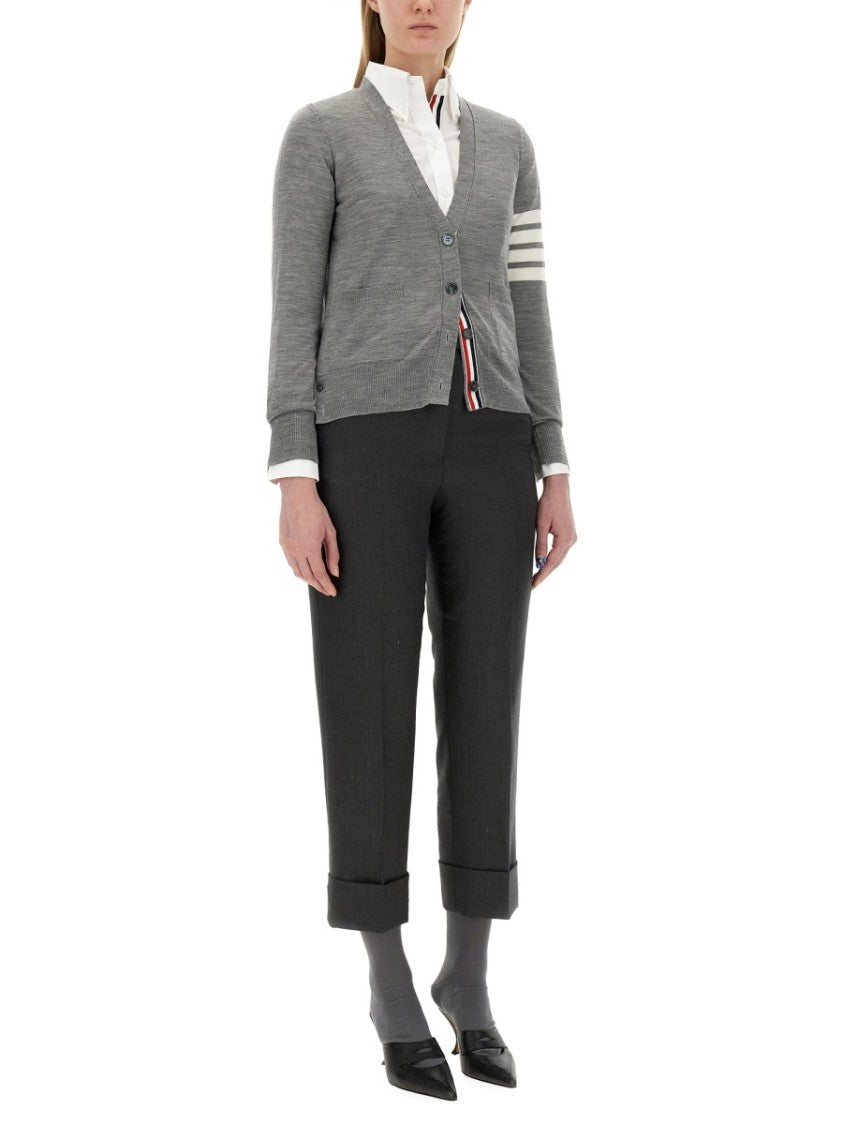 Thom Browne Relaxed Fit Cardigan With Classic V-Neckline