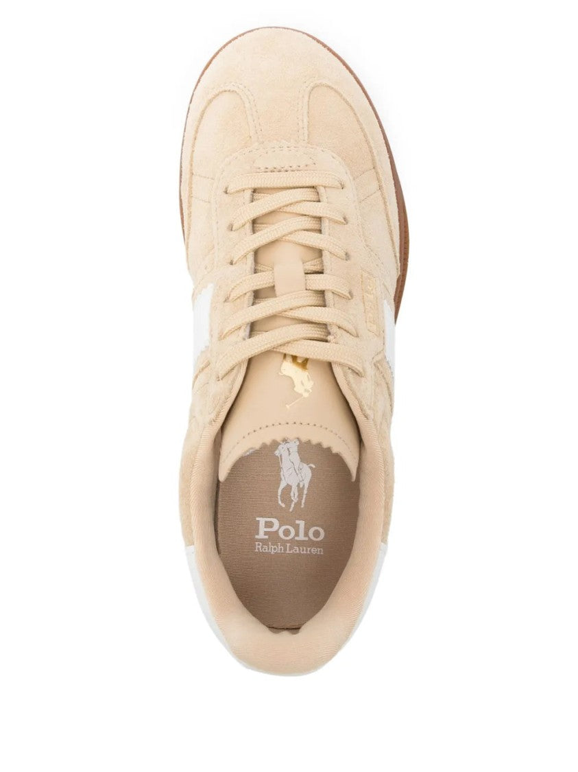 Polo Ralph Lauren Beige Cow Leather Casual Trainers