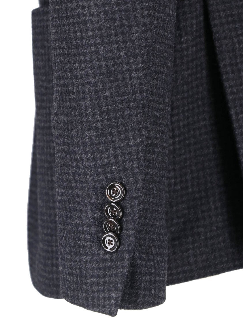 Lardini Black Cotton Single Breasted Blazer