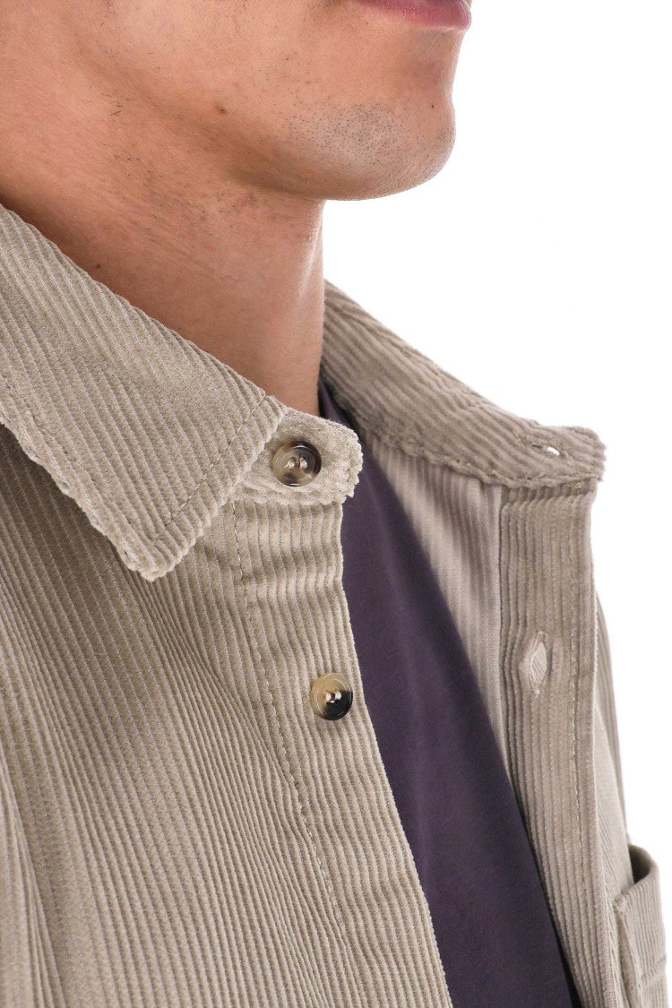 Haikure Ribbed Corduroy Overshirt With Classic Collar