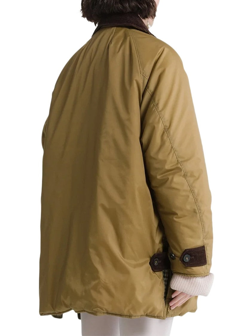 Forte Forte Nylon Midi Jacket With Corduroy Details And Adjustable Straps