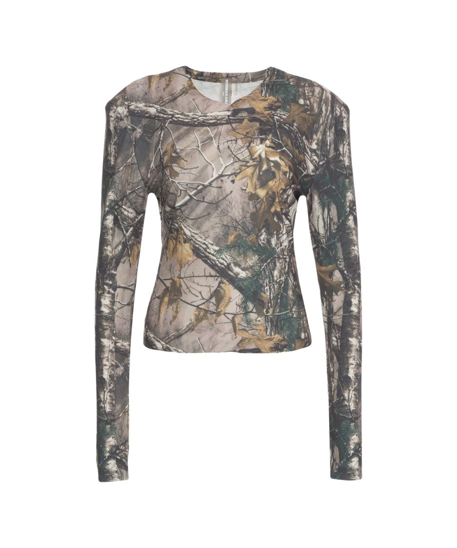 Norma Kamali Long Sleeve Top With Print