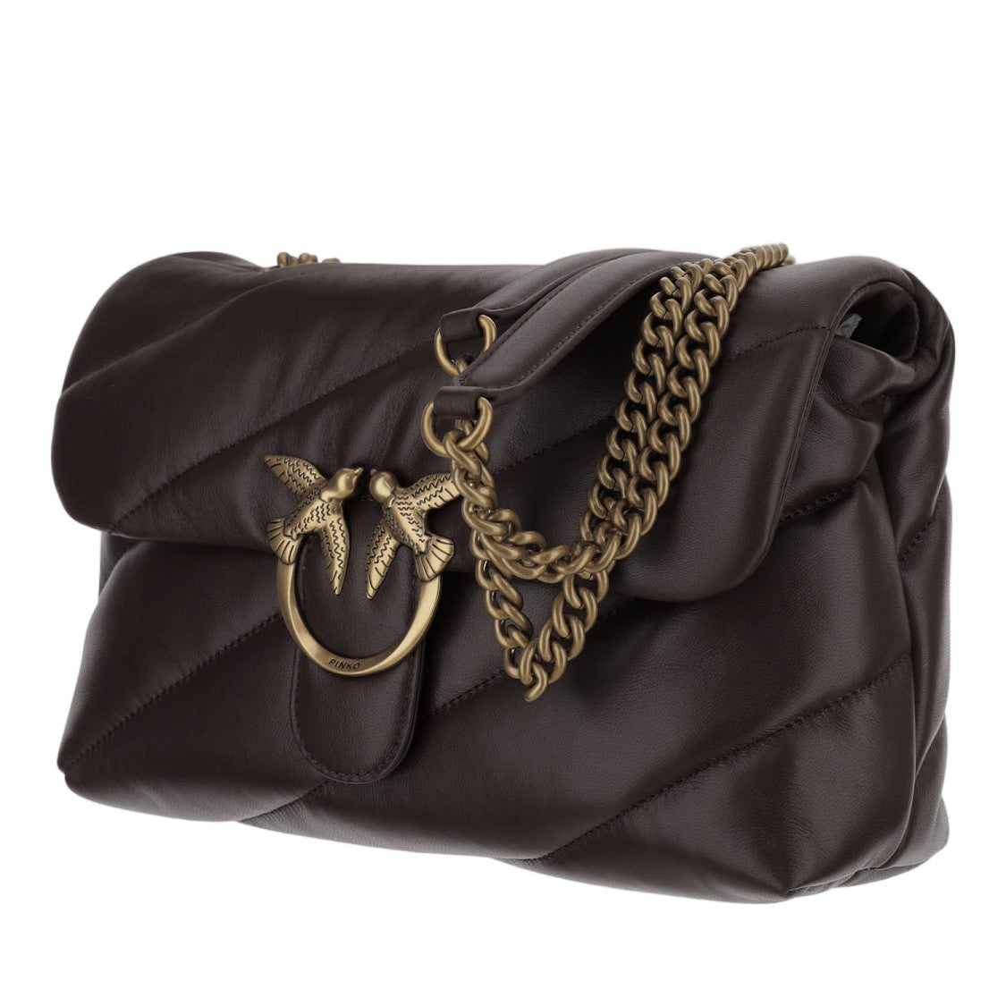 Pinko Quilted Nappa Leather Bag With Love Birds Buckle