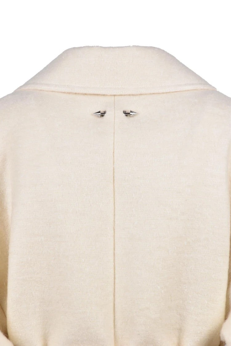 Patrizia Pepe Long Coat Lana Mohair Virgin - White