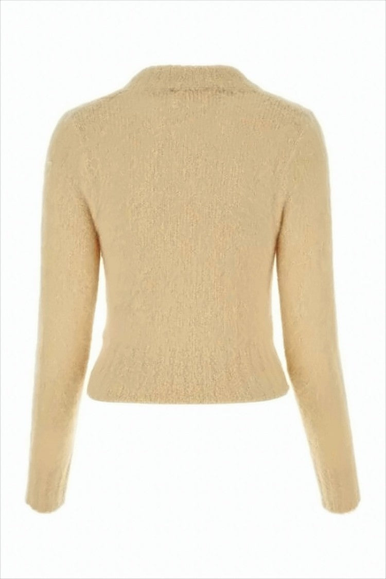 Ami Paris Cropped Sweater With Soft Texture