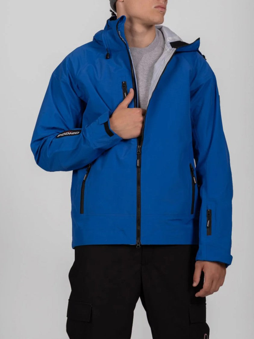 Podhio Blue Guscio Tre Strati Fabric Jacket