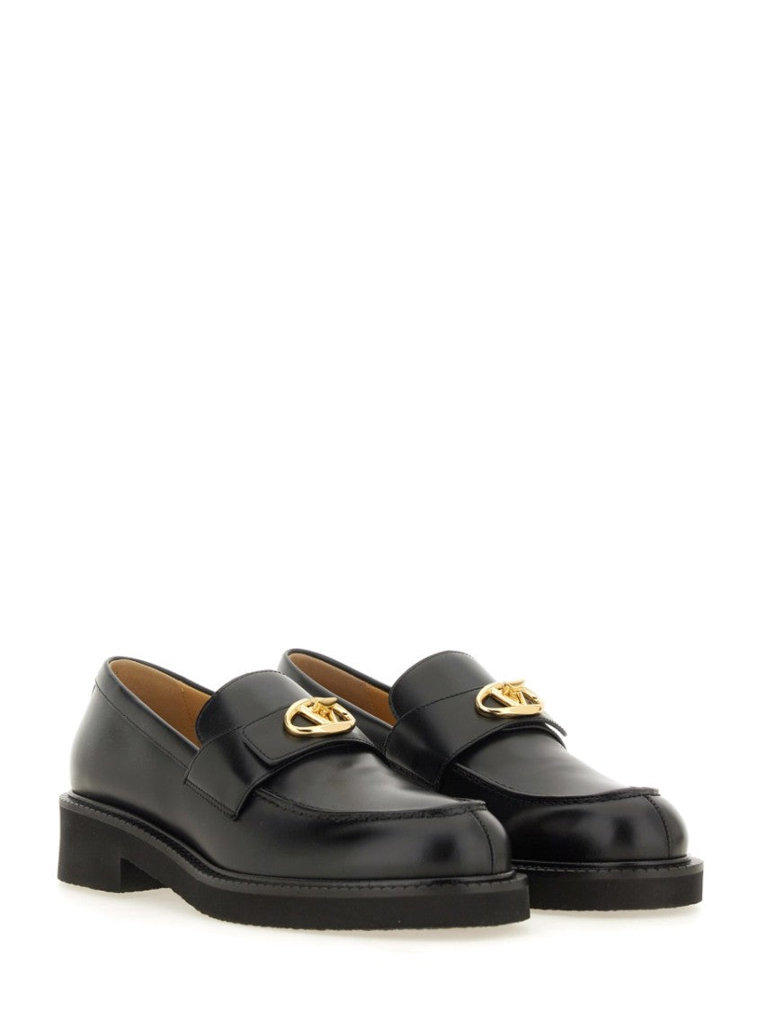 Valentino Garavani 40Mm Calfskin "Vlogo Locker" Loafer