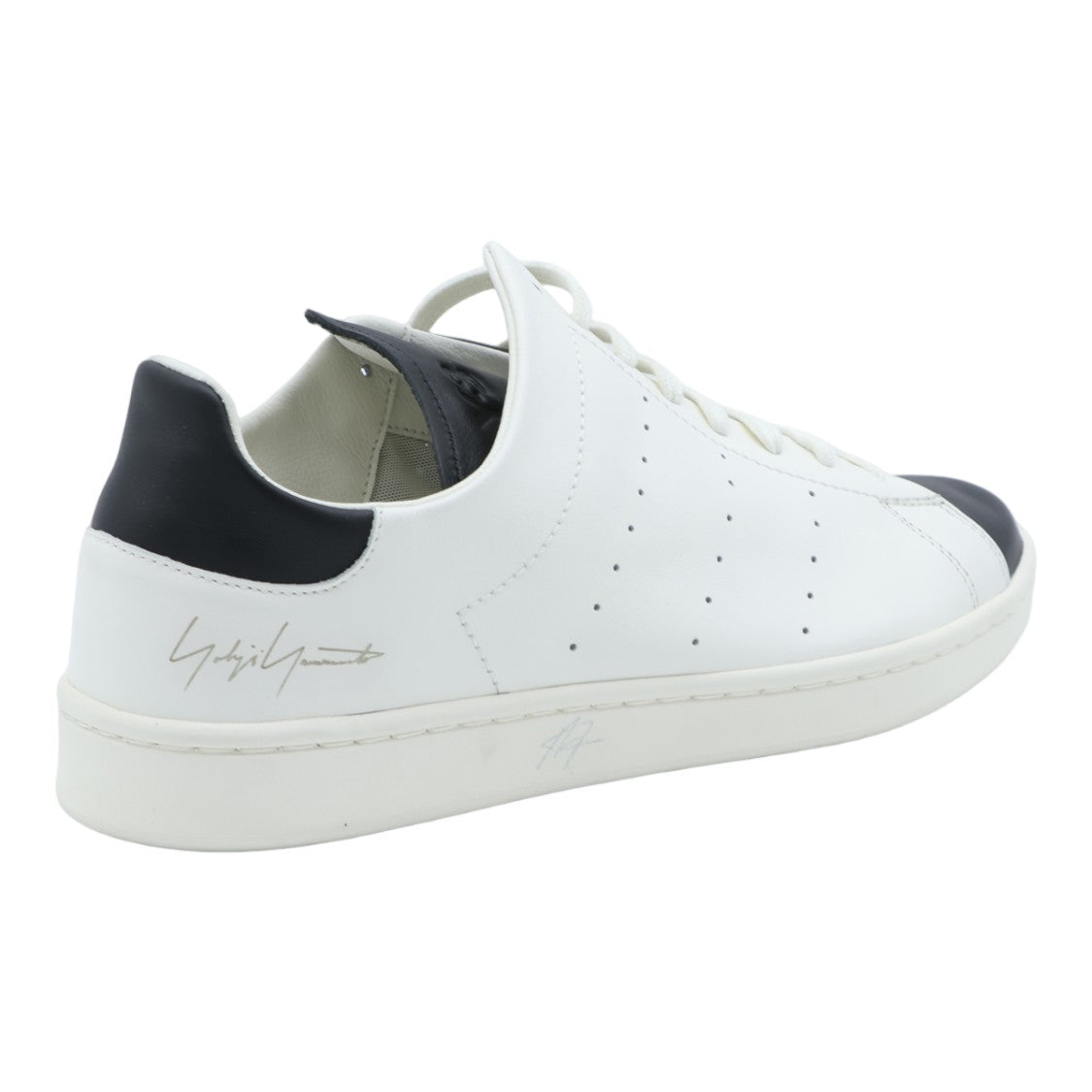 Y-3 Low-Top White Leather Sneakers With Black Accents
