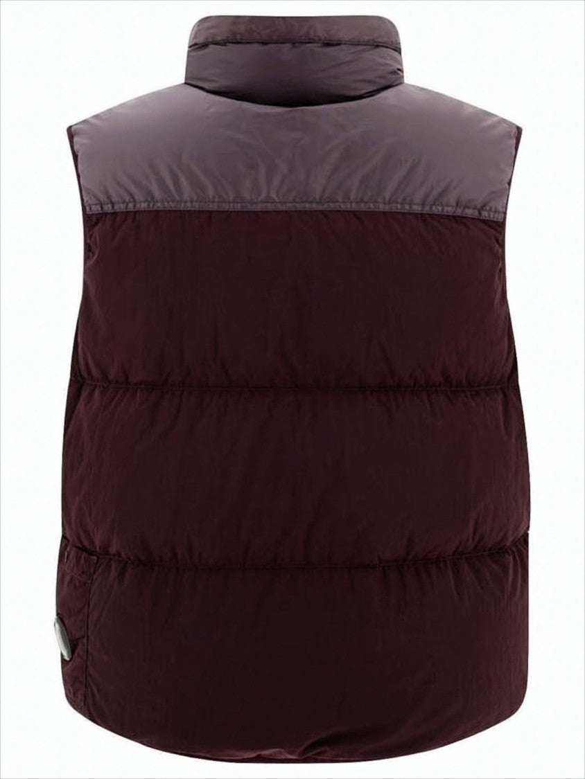 C.P. Company Two-Tone Padded Vest With High Collar And Large Chest Pocket