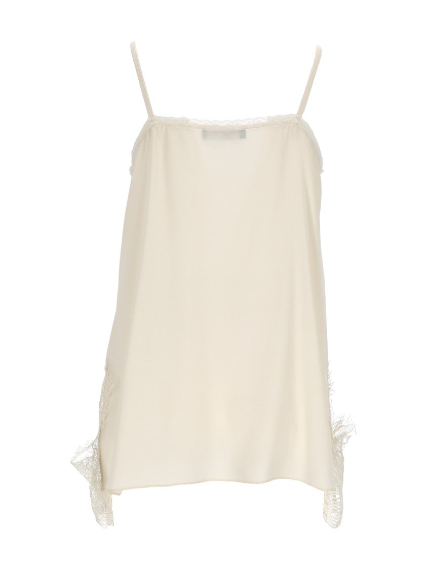 Fabiana Filippi Crepe De Chine Lace Tank Top