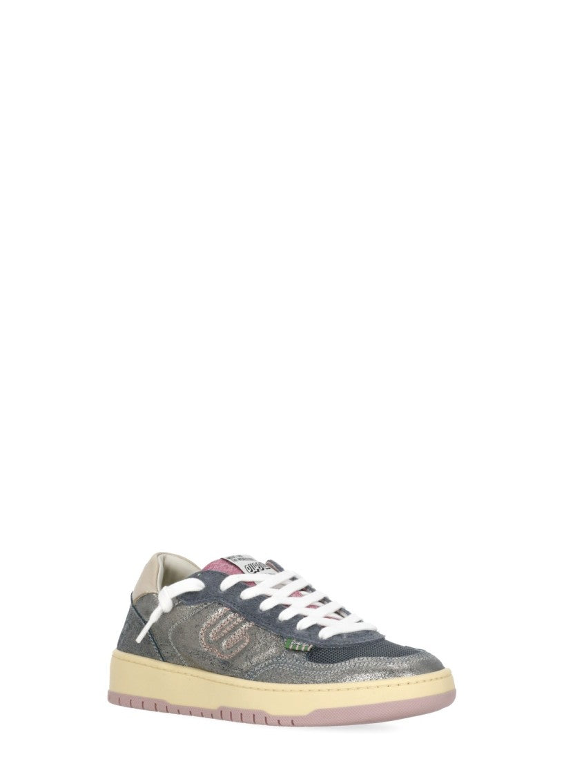 Evenu Equal Silver Suede Low-Top Sneakers