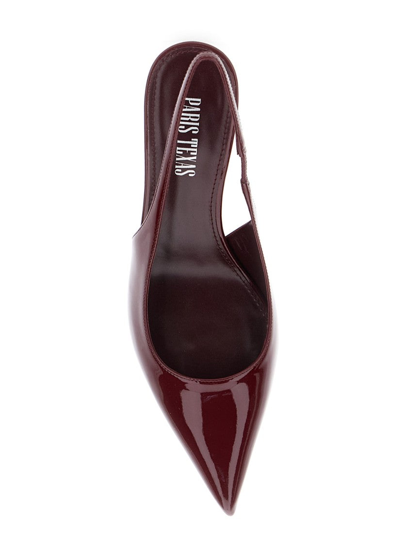 Paris Texas Burgundy Calfskin Slingback Heels