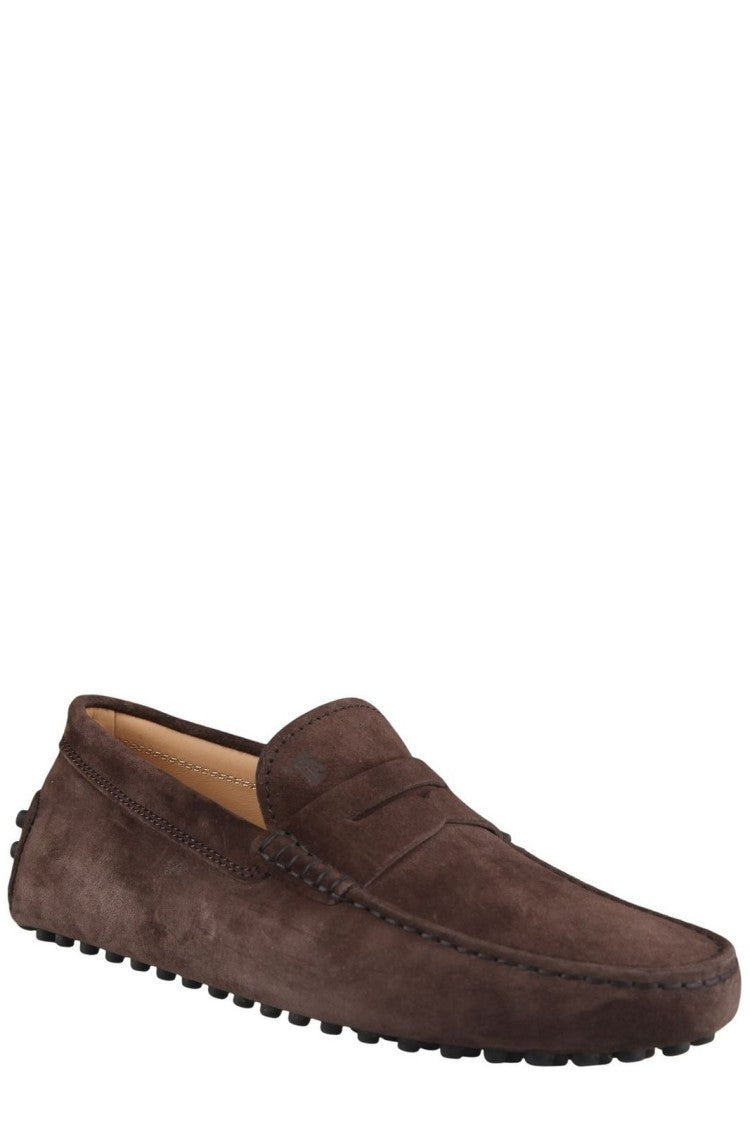 Tod's Brown Suede Loafers With Minimalist Design