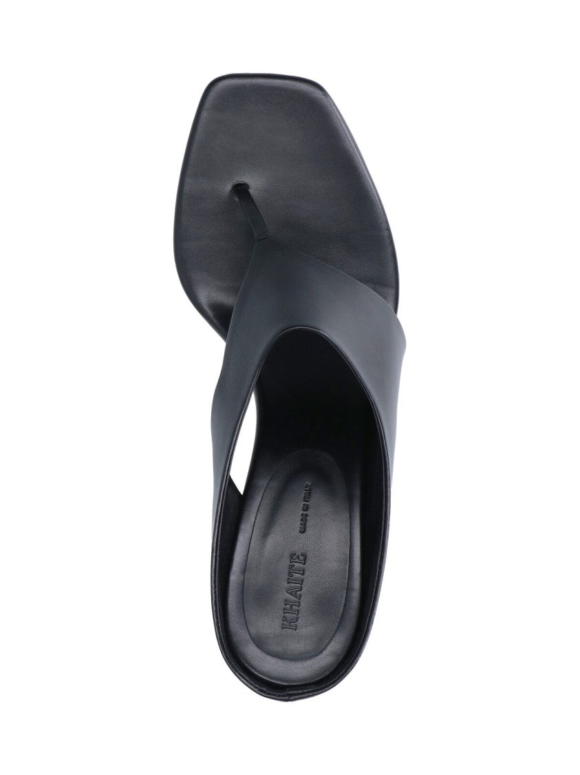 Khaite Black Marlow Sculptural Leather Mules