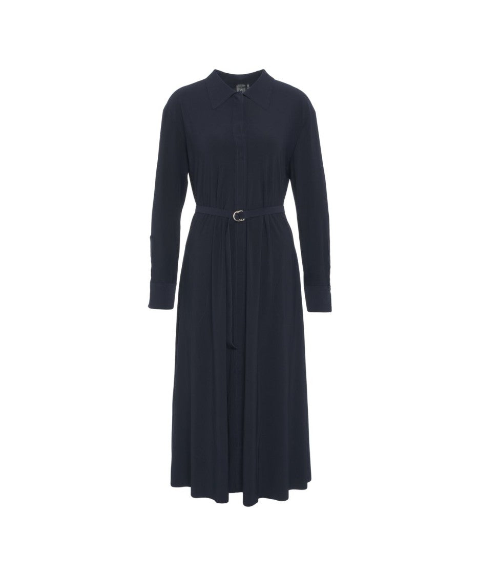 Norma Kamali Maxi Dress With Detachable Waist Belt And Classic Shirt Collar