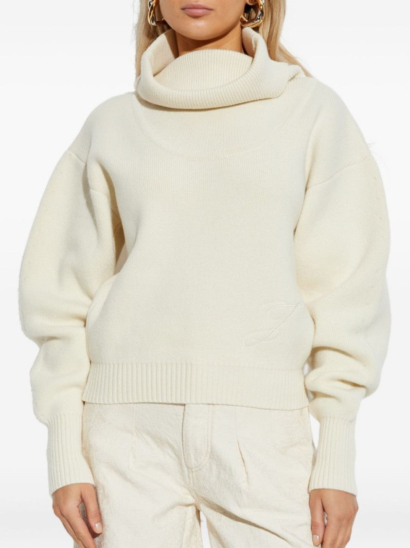 Jacquemus Wool-Cashmere Blend Sweater With Voluminous Sleeves