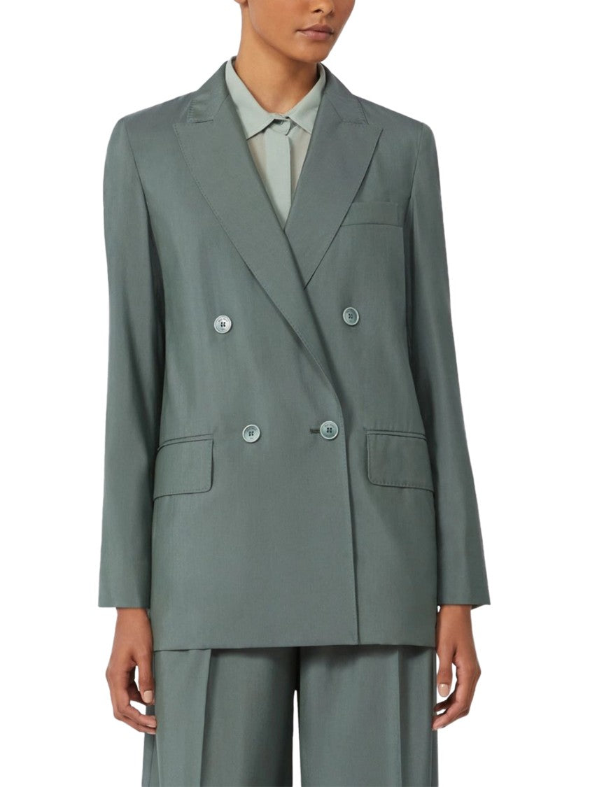 Max Mara Double-Breasted Structured Jacket With Wide Lapels