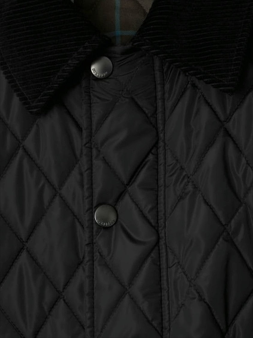 Burberry Quilted Black Jacket With Classic Collar