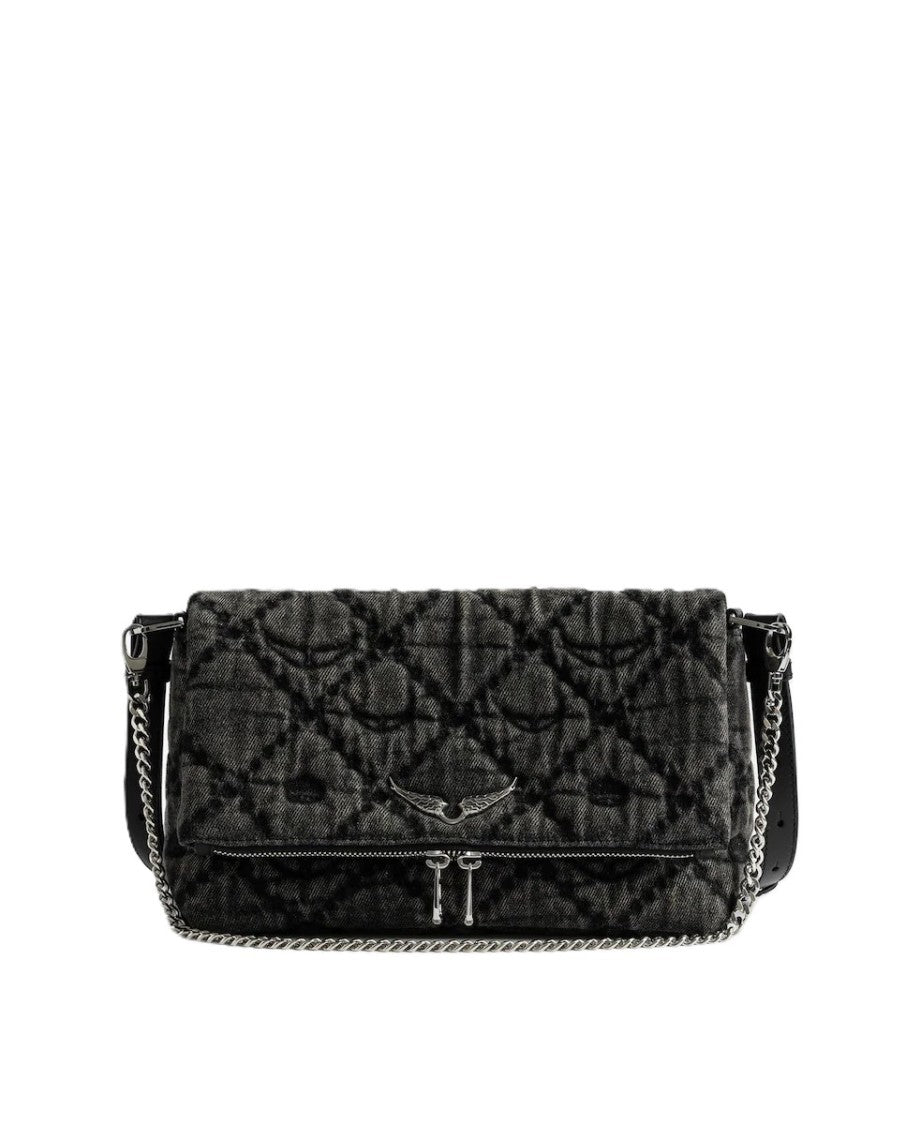 Zadig & Voltaire Rocky Ii Denim Monogram Shoulder Bag
