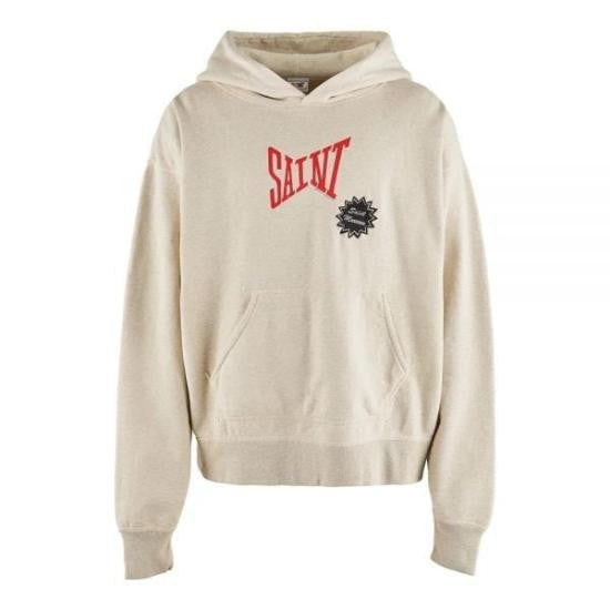 Saint Mxxxxxx Relaxed-Fit Hoodie With Graphic Patch And Bold Lettering