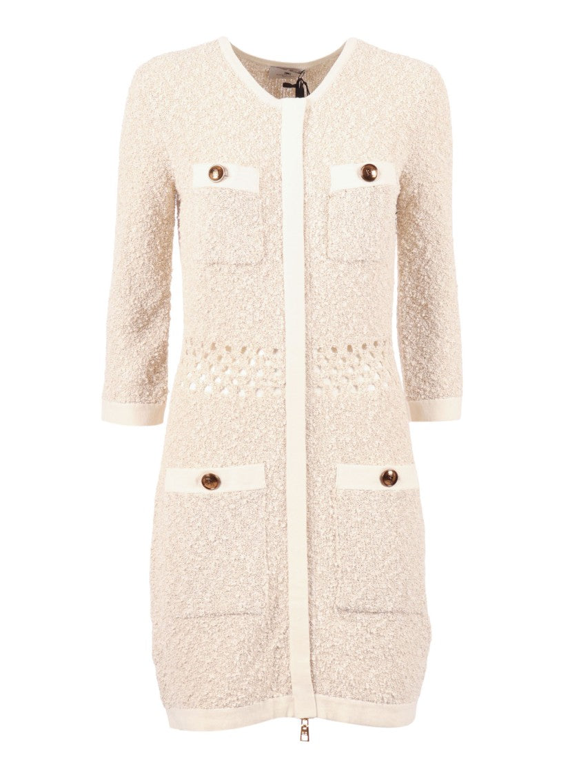 Elisabetta Franchi Textured Metallic Sheen Mini Dress