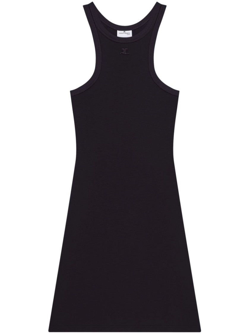 Courrèges Cotton Mini Dress With Racerback Design