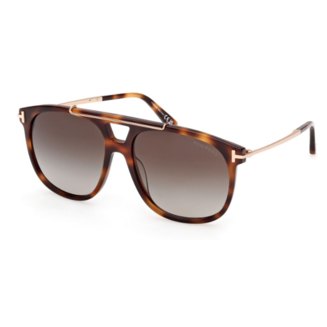Tom Ford Square Tortoiseshell Acetate Sunglasses With Gradient Lenses
