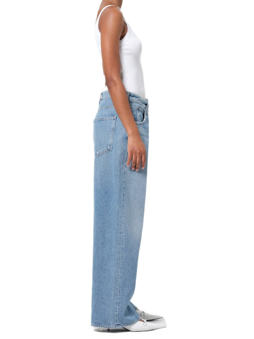 Agolde Light-Washed Wide-Leg Jeans With Asymmetrical Closure