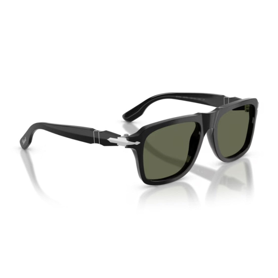 Persol Black Po8002s Acetate Refined Rectangular Sunglasses