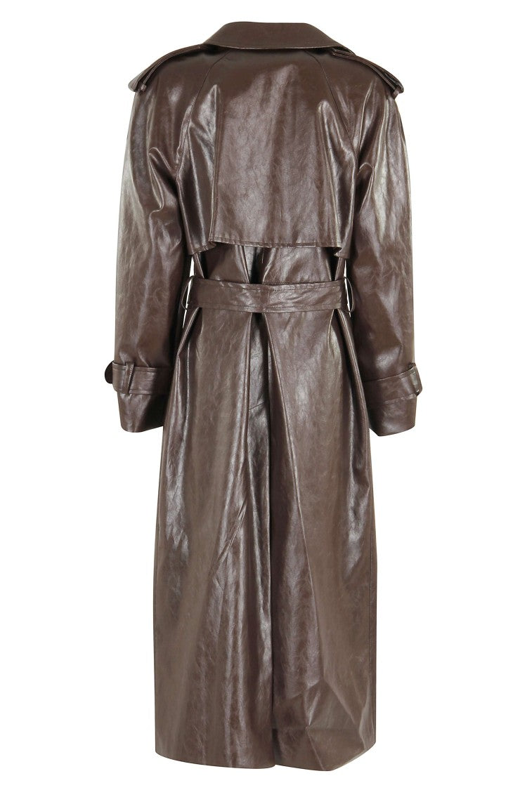 Federica Tosi Eco Leather Trench Coat With Finish