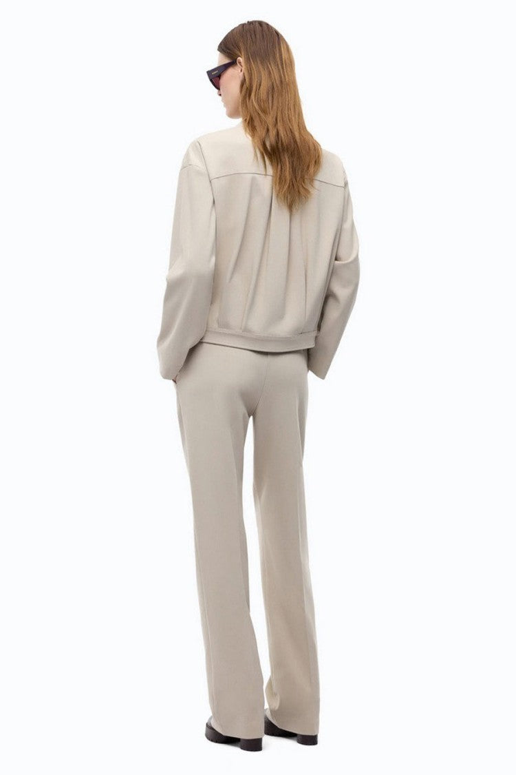 Pinko Beige Elastic-Waist Pleated Trousers