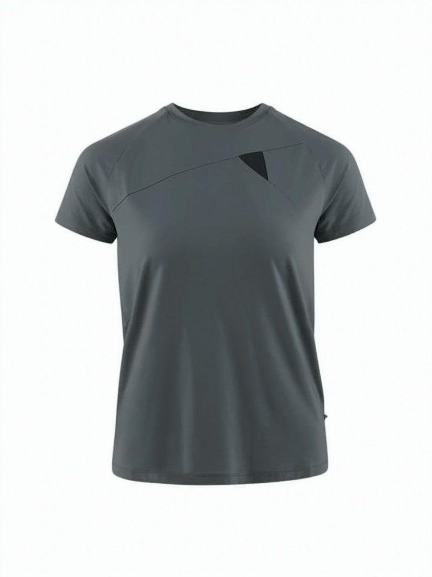 Klattermusen Short-Sleeved Grey T-Shirt With Diagonal Seam Detail