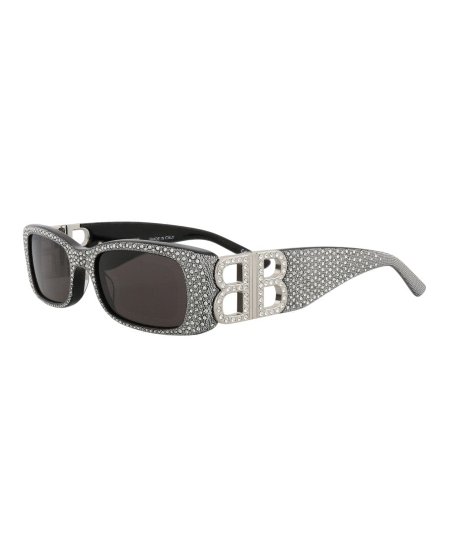Balenciaga Square-Frame Recycled Acetate Sunglasses With Crystal Accents