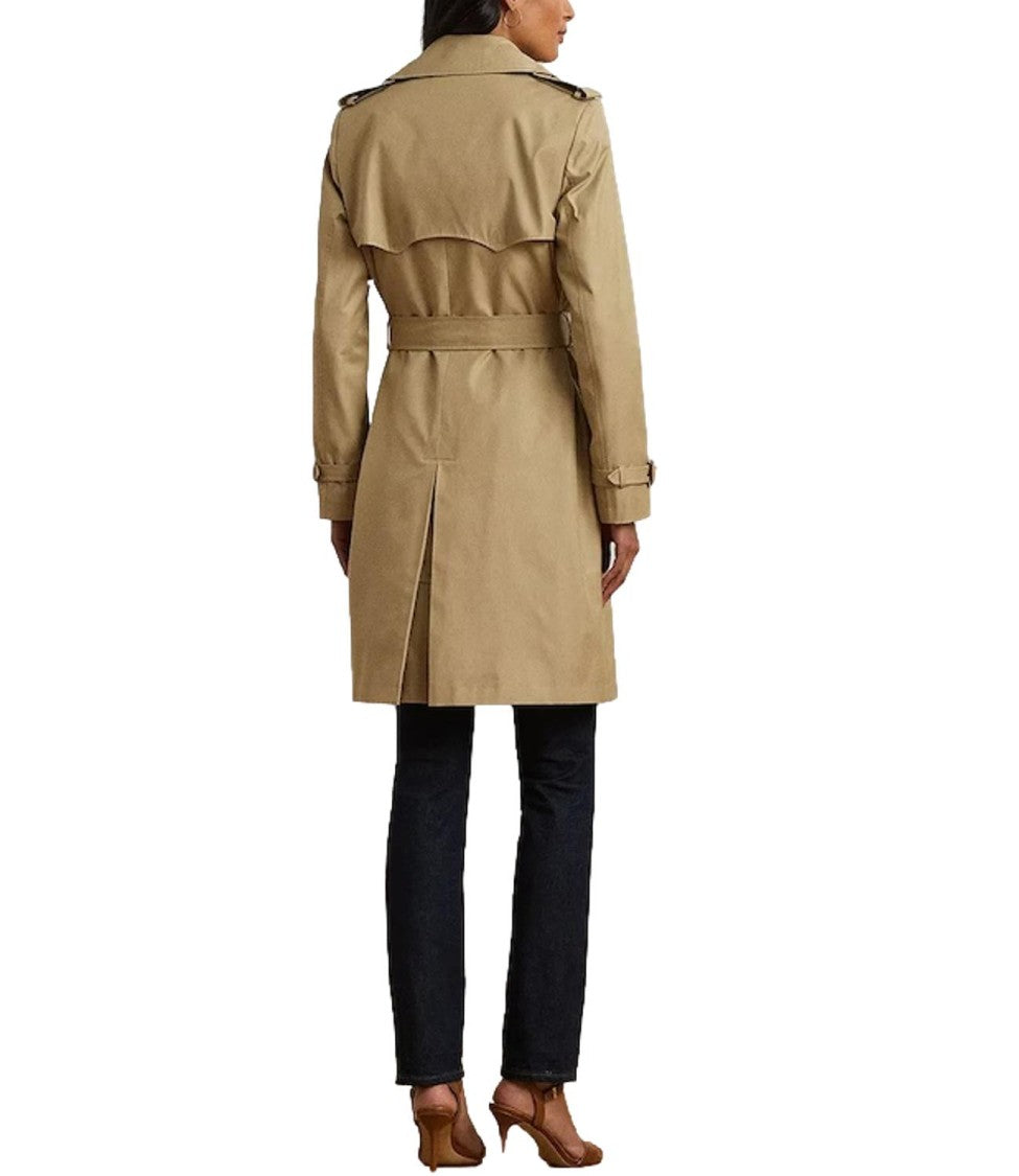 Lauren Ralph Lauren Db Belted Coat Cotton Blend – Beige