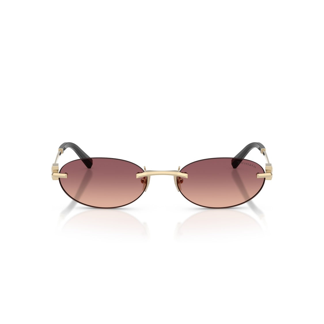 Tiffany & Co. Gradient Tint Oval Sunglasses With Gold Accents