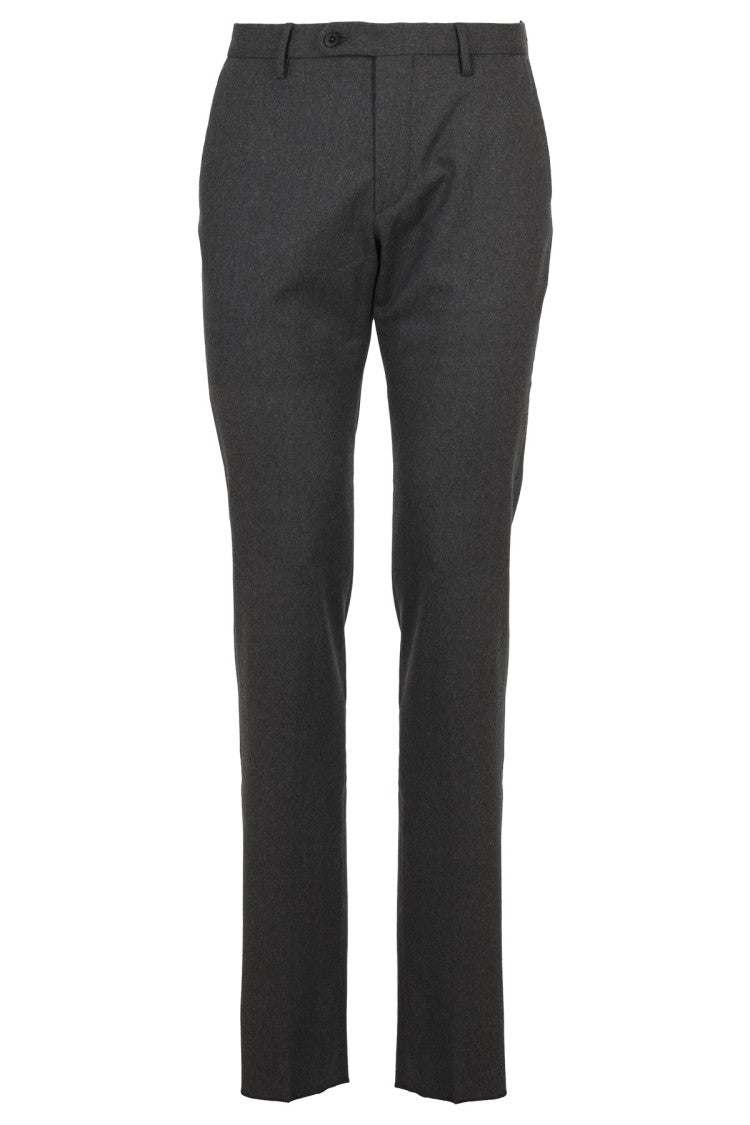 Incotex Medium Grey Wool Straight-Leg Pants